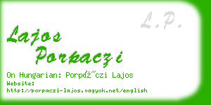 lajos porpaczi business card